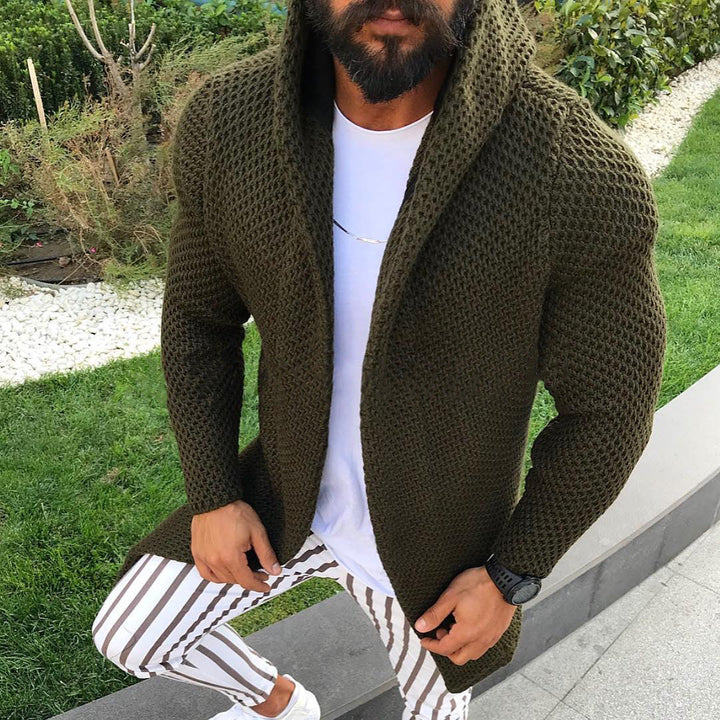 Men's Cardigan | Warm & Hooded Knit | Stylish Mens Clothing
