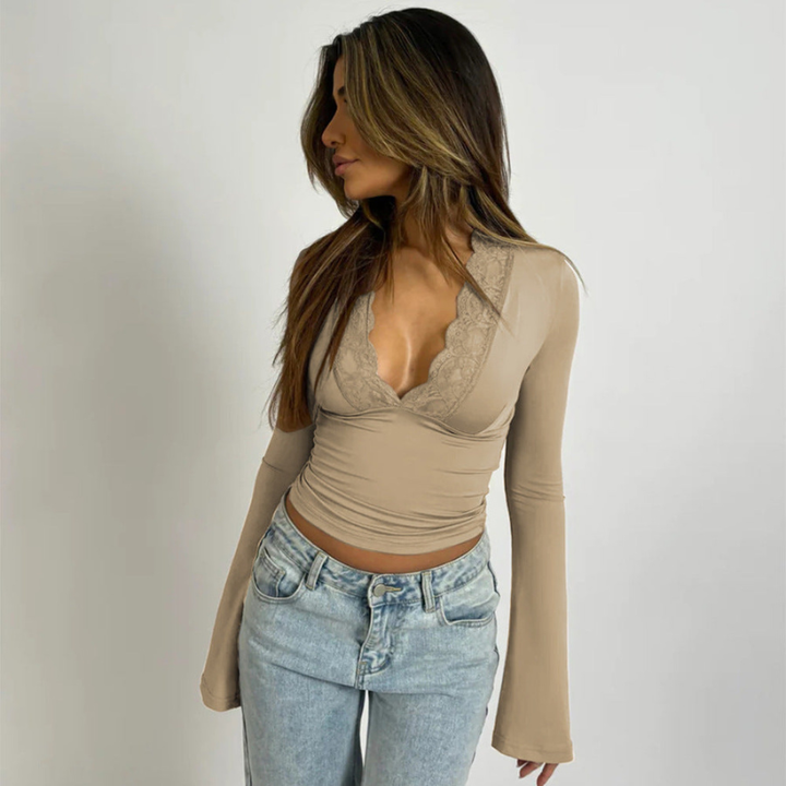 Women's Tops | Lace Long Sleeve Blouse | Elegant Women's Clothing