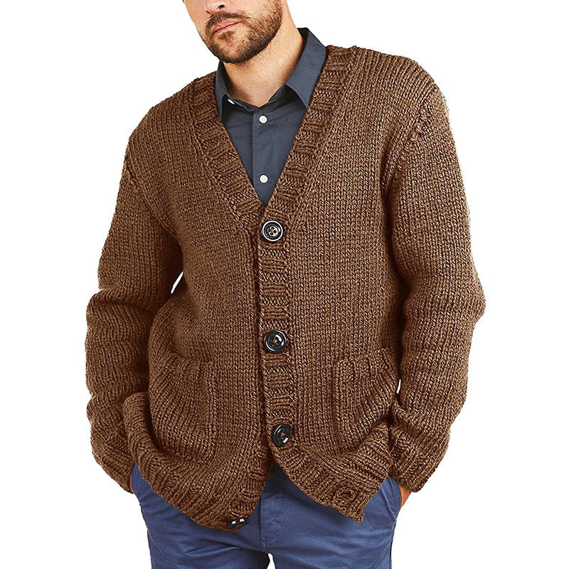 Men's Sweatshirt | Chunky Button Cardigan | Classic Mens Clothing