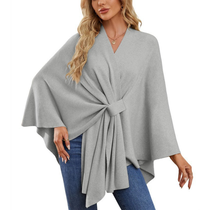 Womens Jumpers | Elegant Wrap Jumper Dress | Asymmetric Knit Top