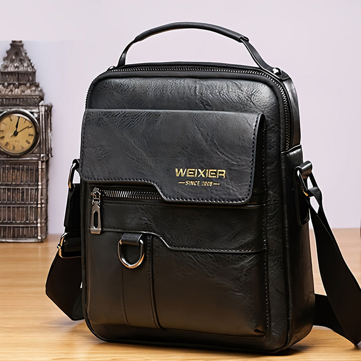 Men’s Shoulder Bag | Vintage Crossbody | Multiple Compartments | Adjustable Strap
