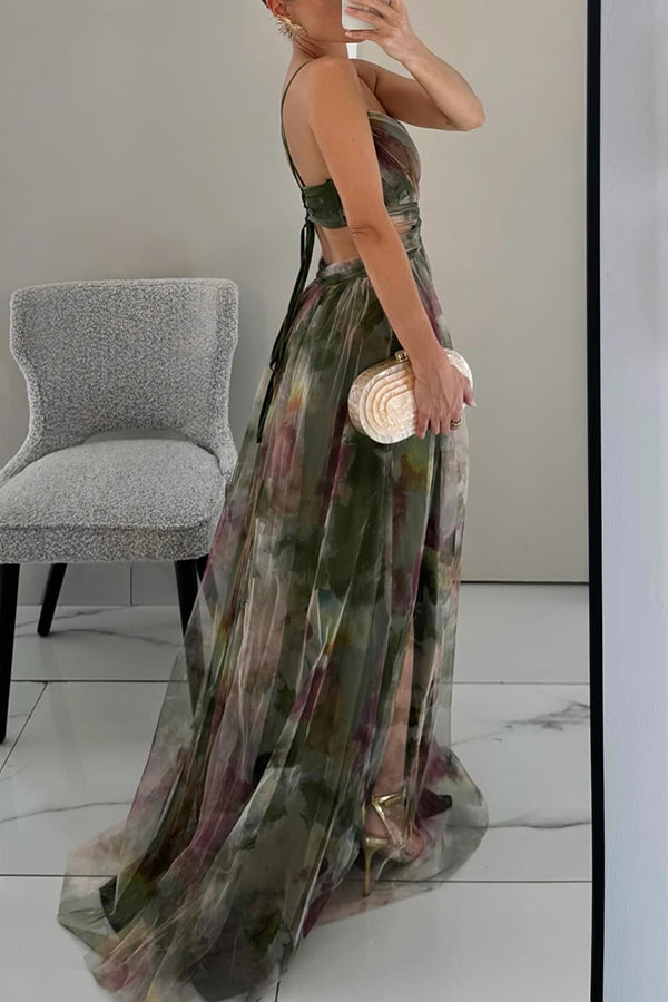 Women's Maxi Dress | Deep V-Neck & Lace | Strapless & High Waist | Summer & Wedding