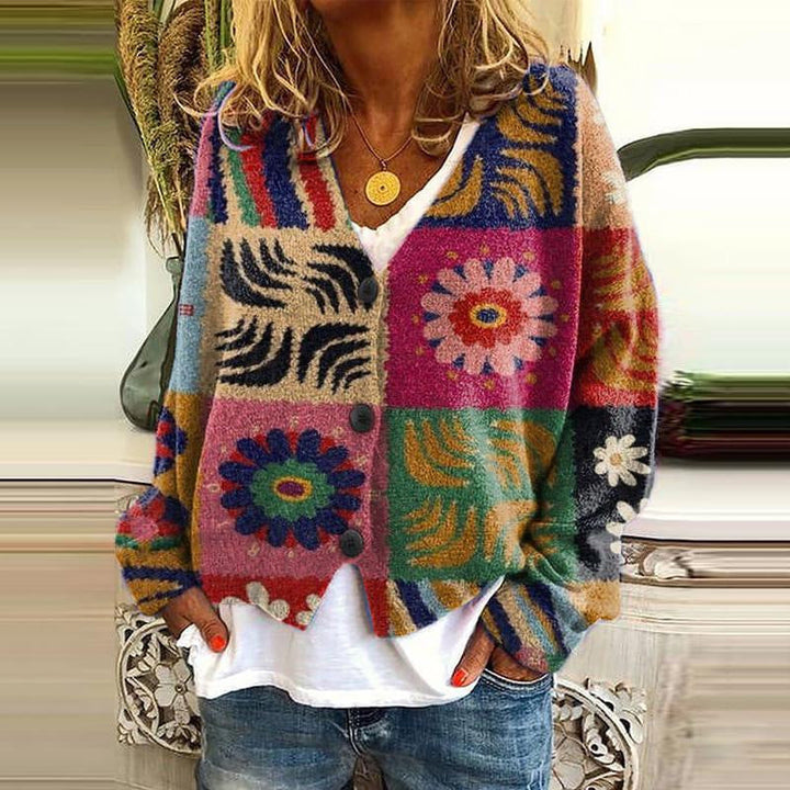 Women’s Knitted Cardigan | V-Neck & Long Sleeve | Button Closure