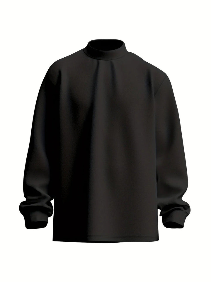 Men's Mock Neck T-shirt | Long Sleeves | Stretch & Breathable | Trendy & Casual | Spring