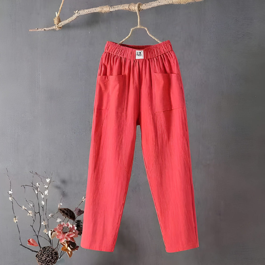 Women’s Trousers | Lightweight Harem Style | Cotton-Linen & Slimming Fit | With Pockets