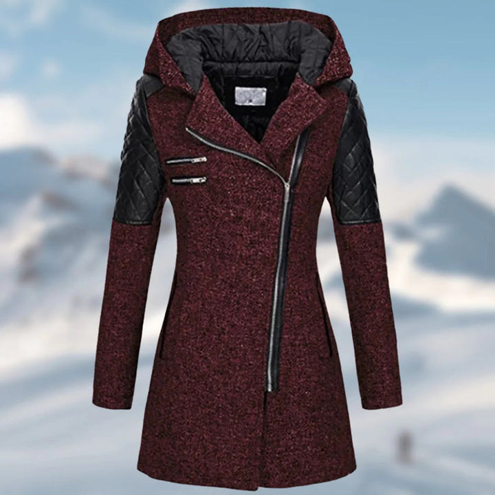 Women’s Jacket | Mid-Length & Relaxed Fit | Hood & Diagonal Zipper