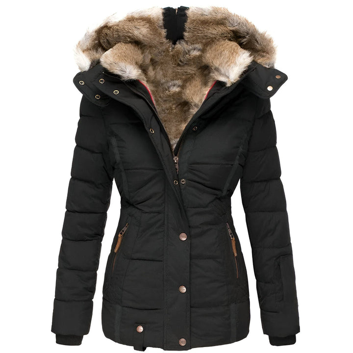 Winter Jacket for Women | Thick and Warm with Faux Fur Lining | Slim Fit Windbreaker with Hood | Zip Closure