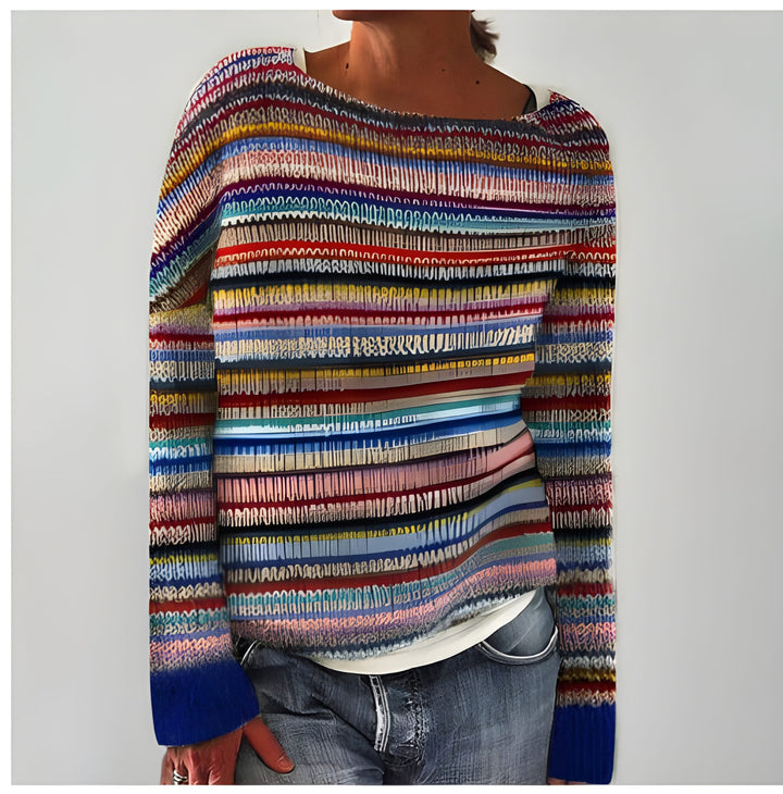 Women’s Jumper | Printed Knit Design | O-Neck Winter Clothing