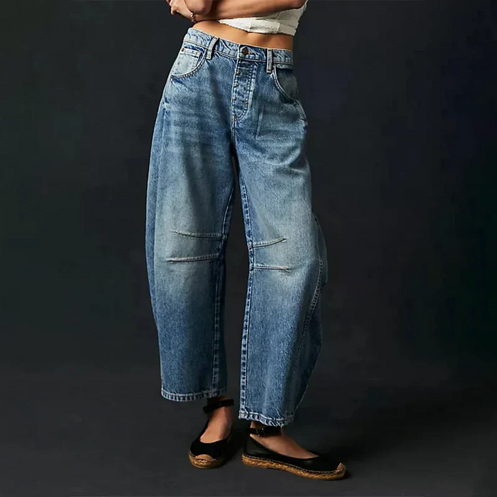 Women’s Wide Leg Jeans | Mid-Rise & High Stretch | Vintage Look | Loose Fit Denim