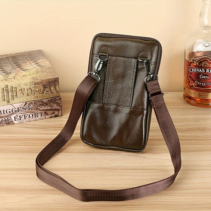 Men’s Crossbody Bag | Genuine Leather | Compact & Functional | Multiple Zipped Compartments
