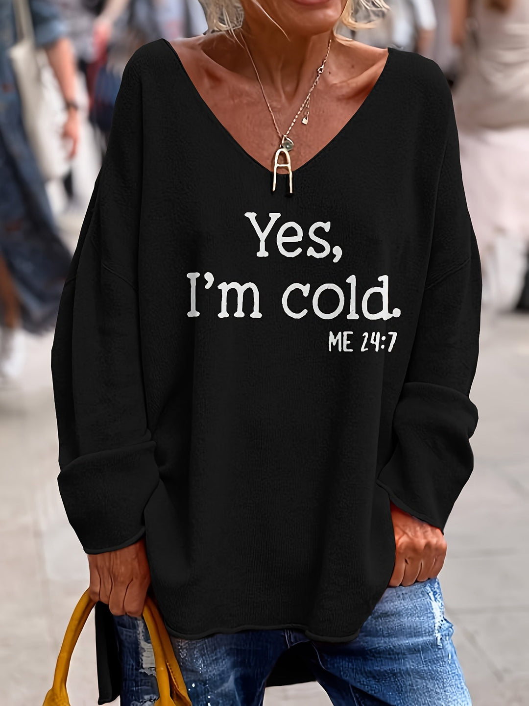 Women Jumpers | Oversized V-Neck Sweater | Cozy & Stylish
