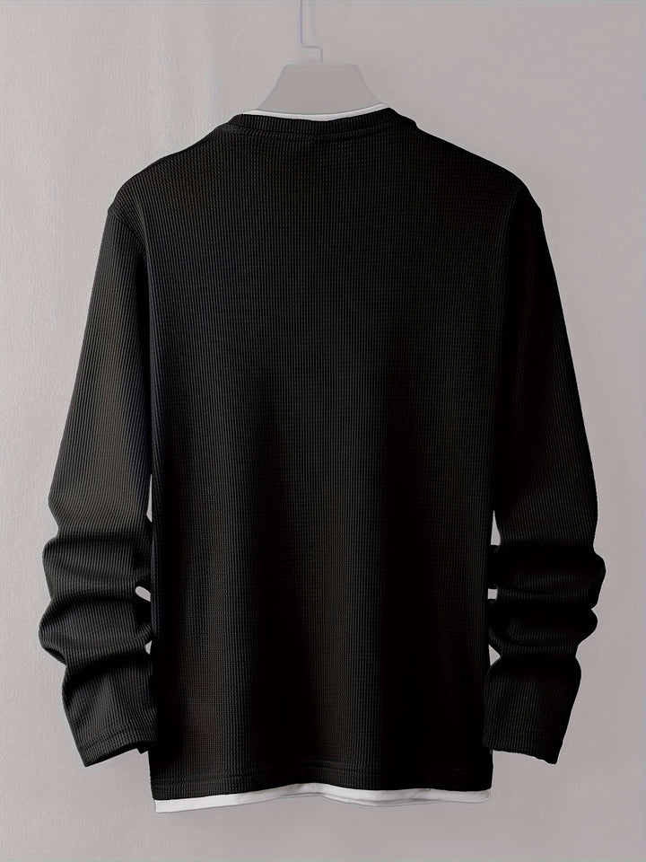 Men's Shirt | Long Sleeves | Waffle Knit | Soft & Stretchy | Casual & Sustainable