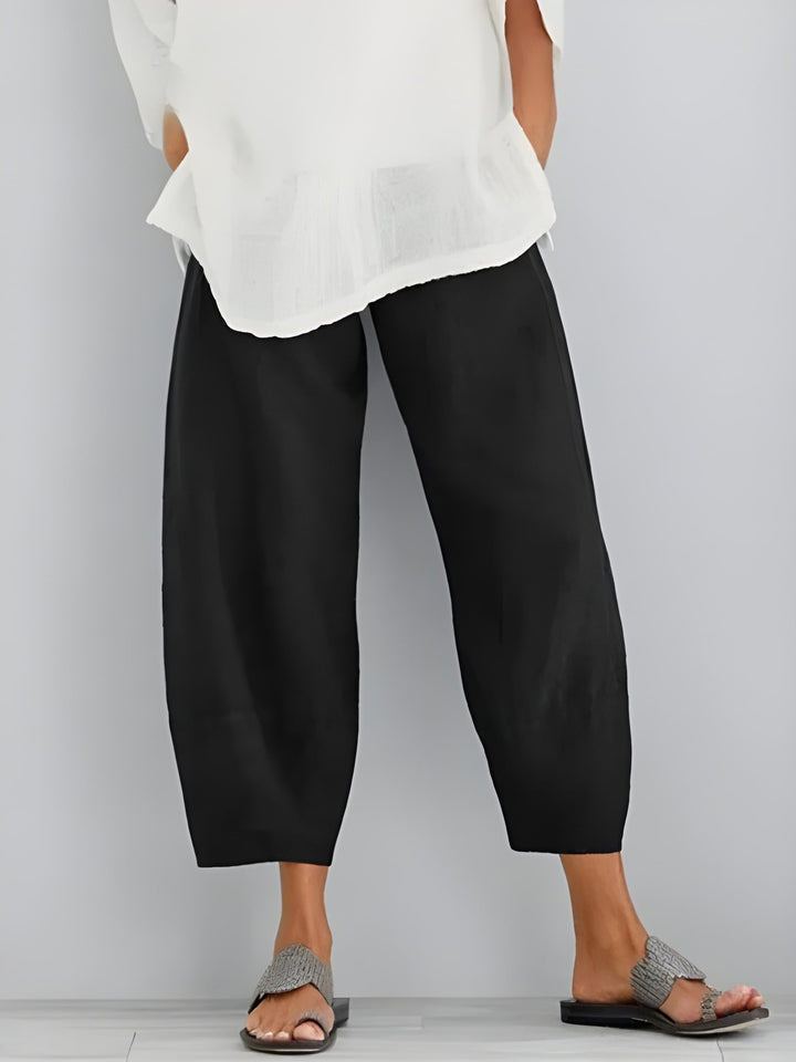 Women’s Trousers | Wide Leg Casual Style | Mixed Pockets & Straight Fit | Cotton-Polyester