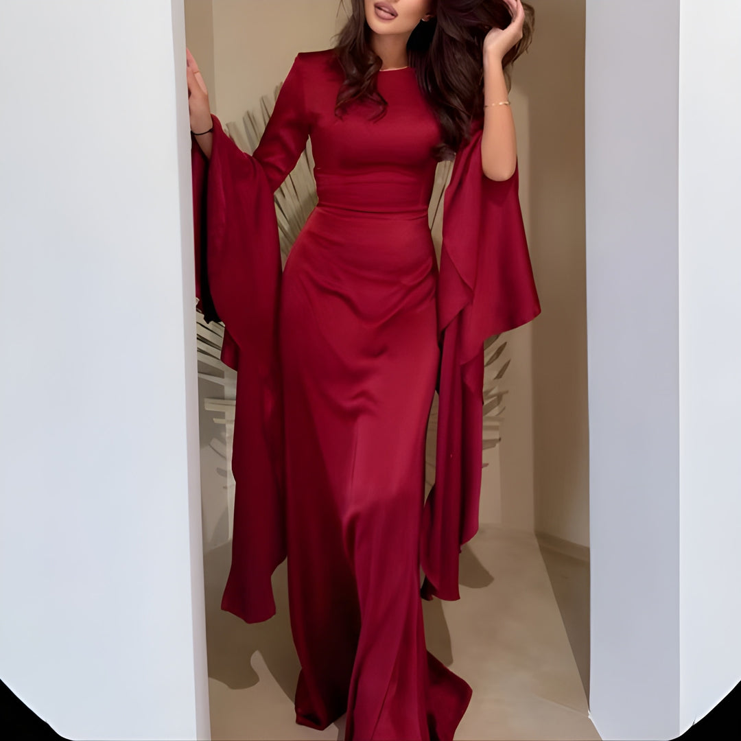 Women Maxi Dress | Long Sleeved & Draped | Elegant Design | Party & Evening