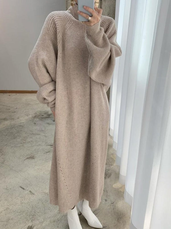 Women’s Jumper Dress | Striped Knit Maxi Dress | Long Sleeve