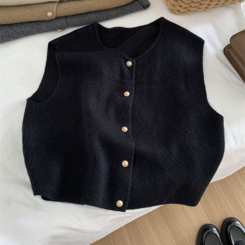 Women’s Cardigan | Sleeveless Buttoned Clothing | Elegant Casual Style