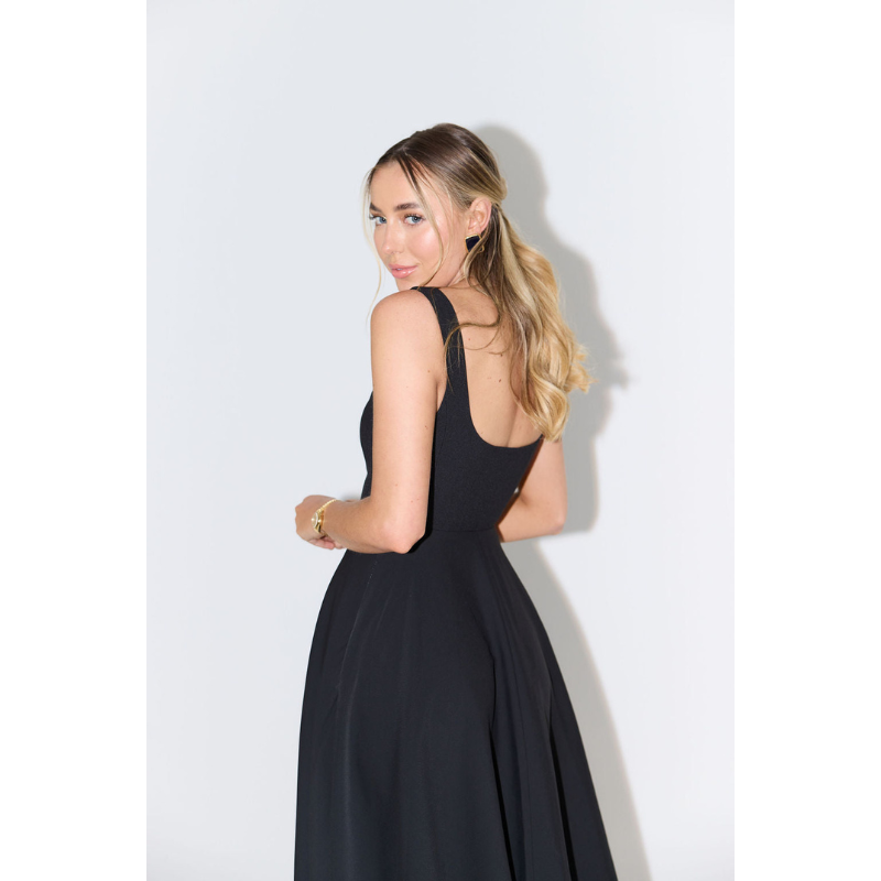 Women’s Maxi Dress | Square Neck A-Line | Elegant Solid Style Dresses