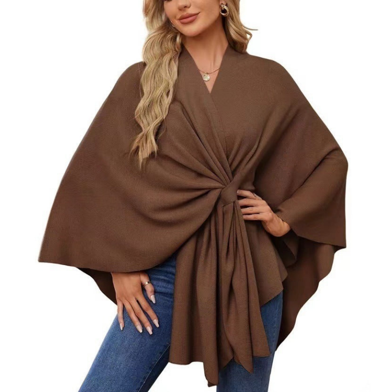 Womens Jumpers | Elegant Wrap Jumper Dress | Asymmetric Knit Top