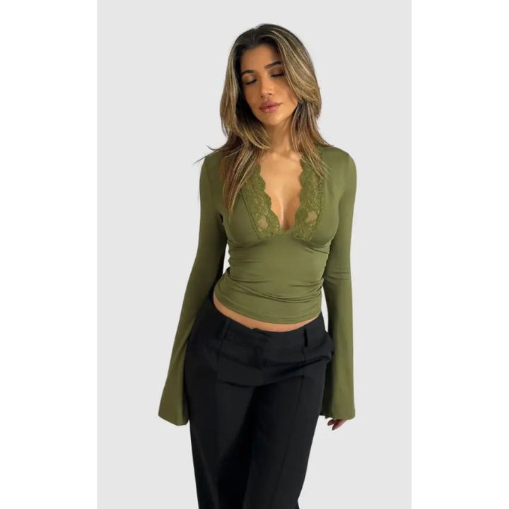 Women's Tops | Lace Long Sleeve Blouse | Elegant Women's Clothing