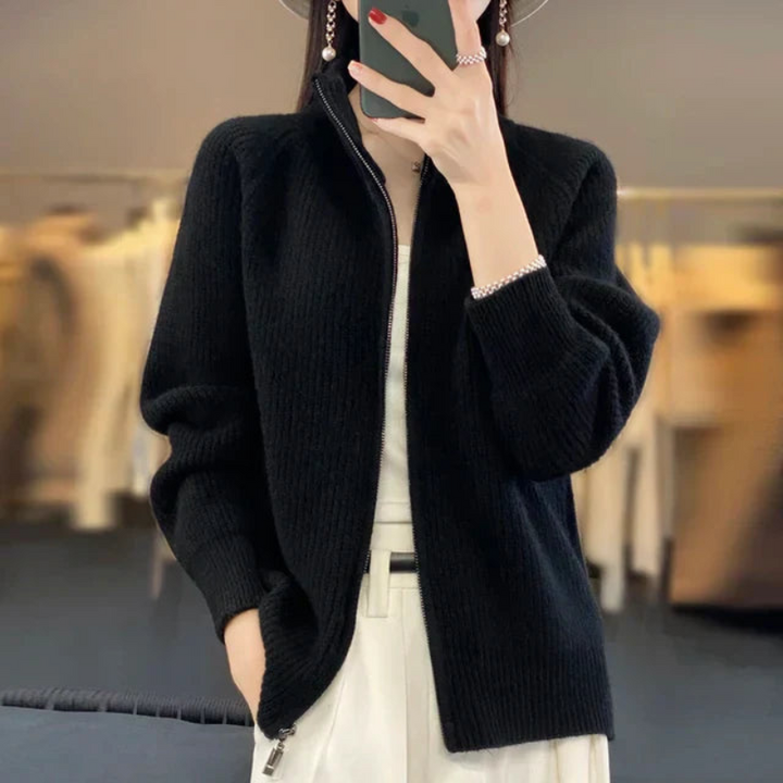 Women's Cardigan | Knitted Open Zipper Jacket | Autumn Winter