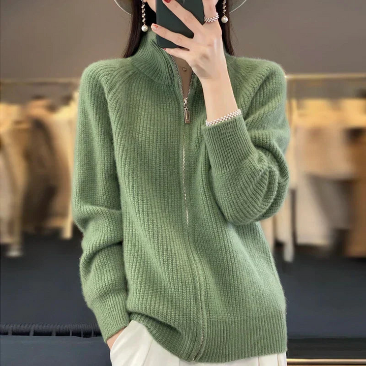 Women's Cardigan | Knitted Open Zipper Jacket | Autumn Winter