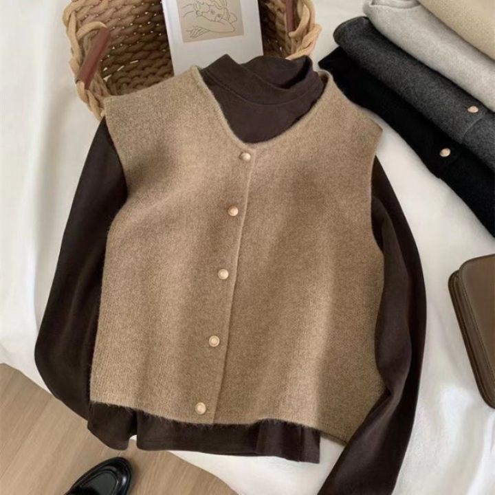 Women’s Cardigan | Sleeveless Buttoned Clothing | Elegant Casual Style