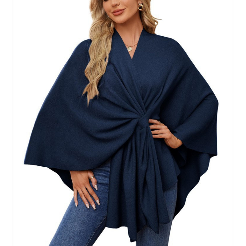Womens Jumpers | Elegant Wrap Jumper Dress | Asymmetric Knit Top