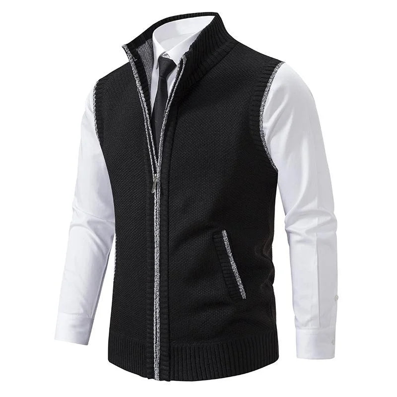Mens Vest | Textured Zip Layering Style | Modern Mens Clothing
