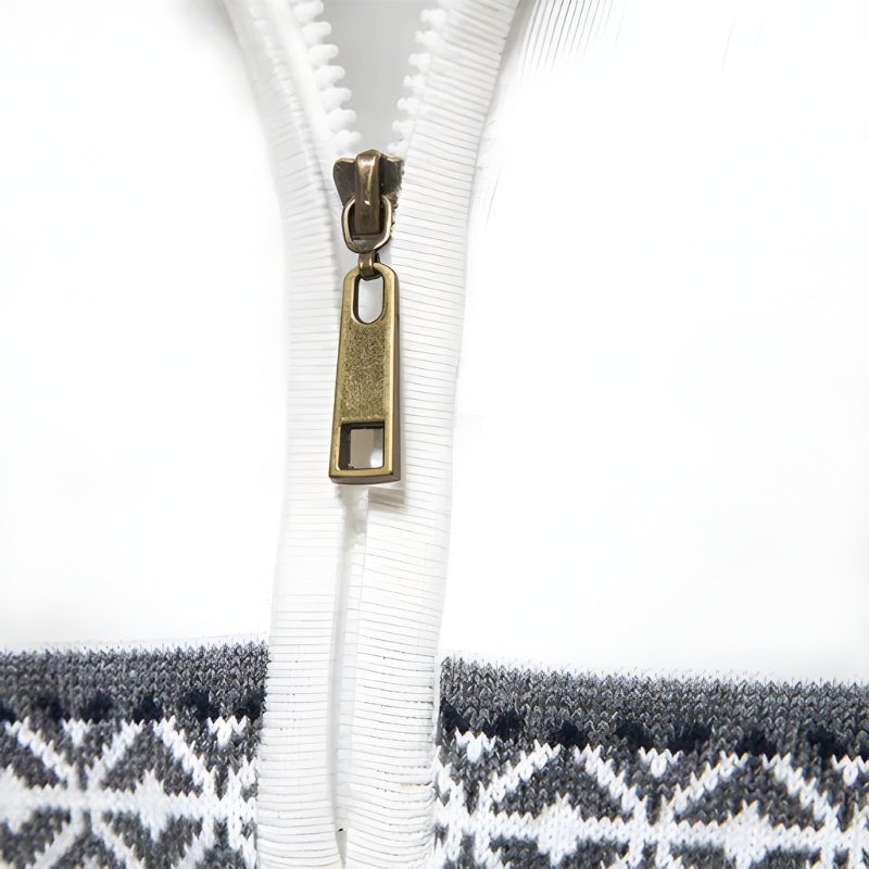 Men's Sweatshirt | Knit Pullover with Zipper | Ethnic Pattern Style