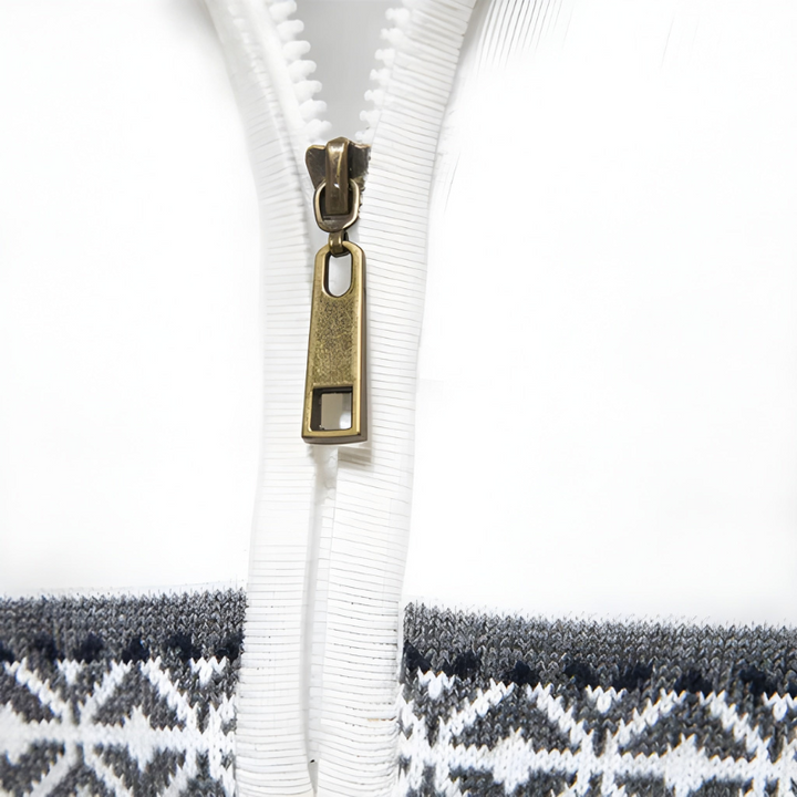 Men's Sweatshirt | Knit Pullover with Zipper | Ethnic Pattern Style