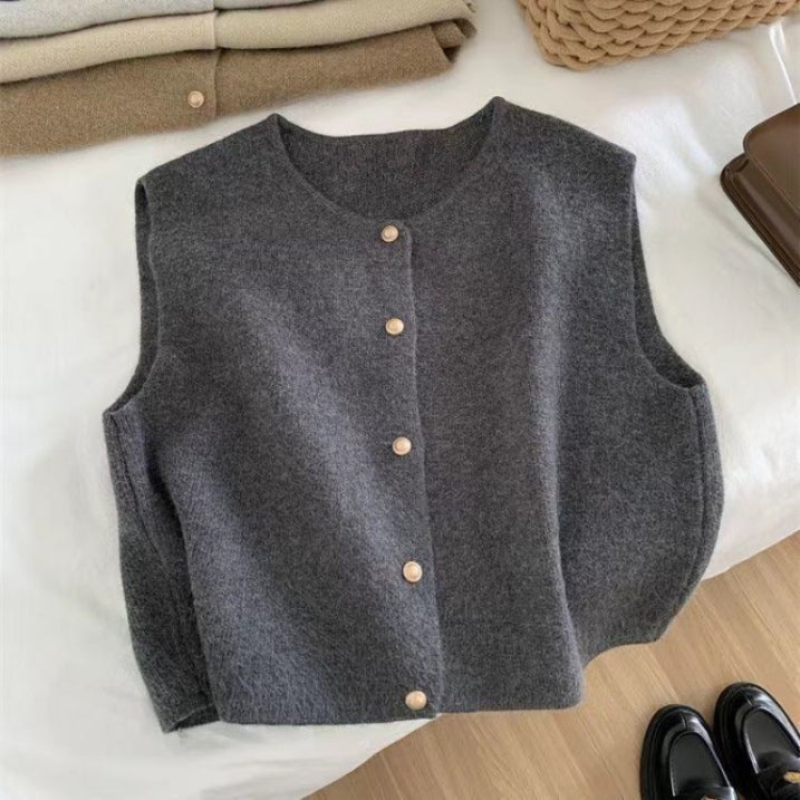 Women’s Cardigan | Sleeveless Buttoned Clothing | Elegant Casual Style