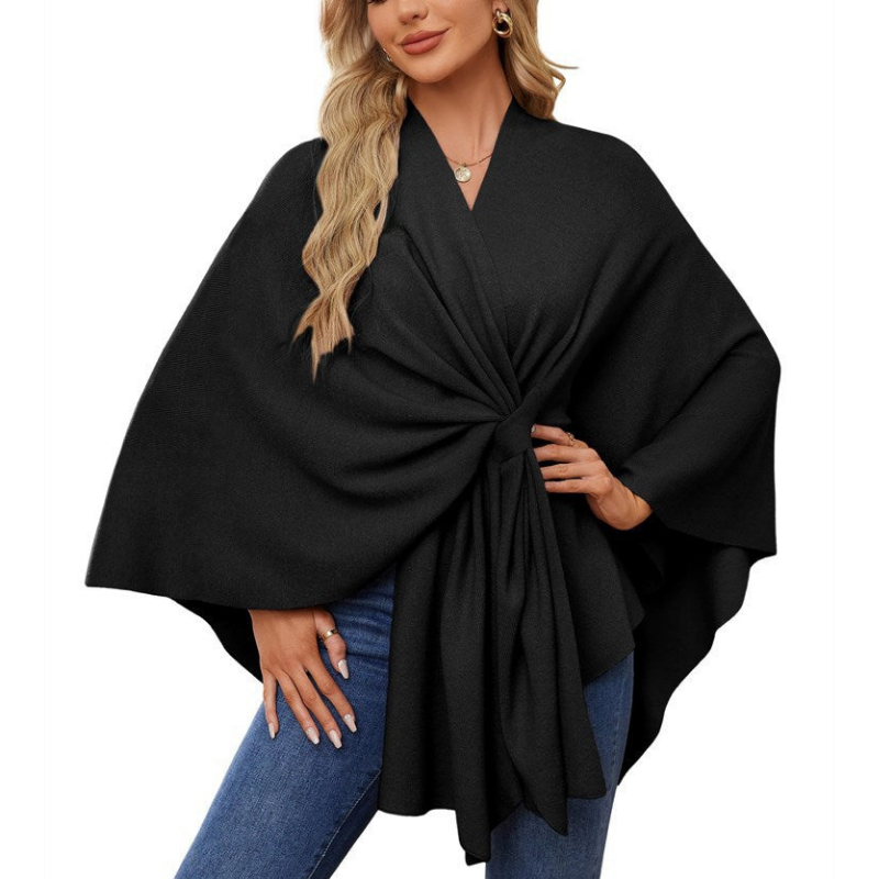 Womens Jumpers | Elegant Wrap Jumper Dress | Asymmetric Knit Top