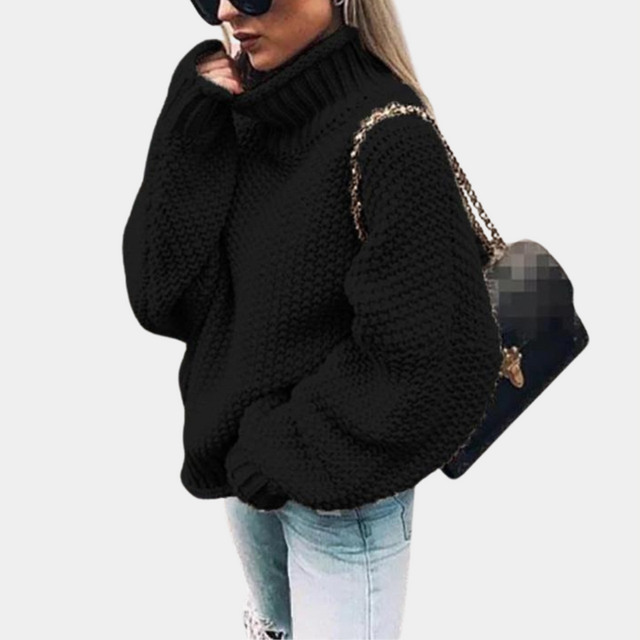 Women’s Knitted Jumper | Oversized | Turtleneck | Batwing