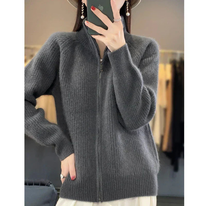 Women's Cardigan | Knitted Open Zipper Jacket | Autumn Winter