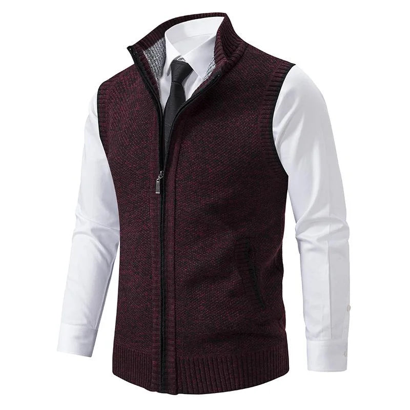 Mens Vest | Textured Zip Layering Style | Modern Mens Clothing