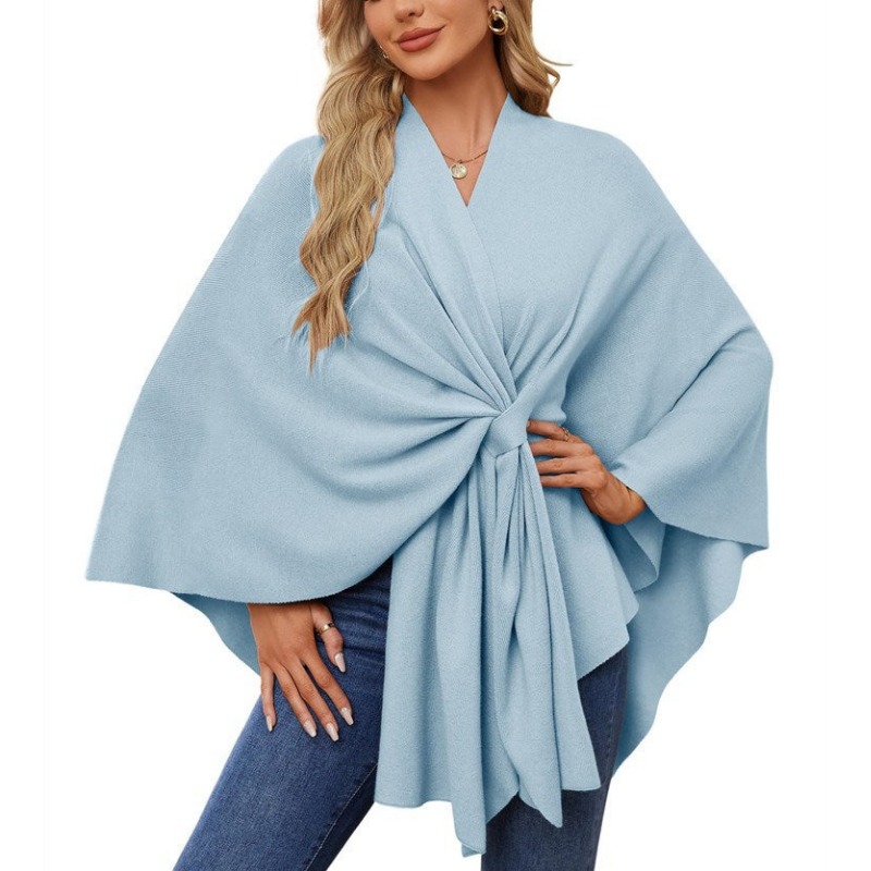 Womens Jumpers | Elegant Wrap Jumper Dress | Asymmetric Knit Top