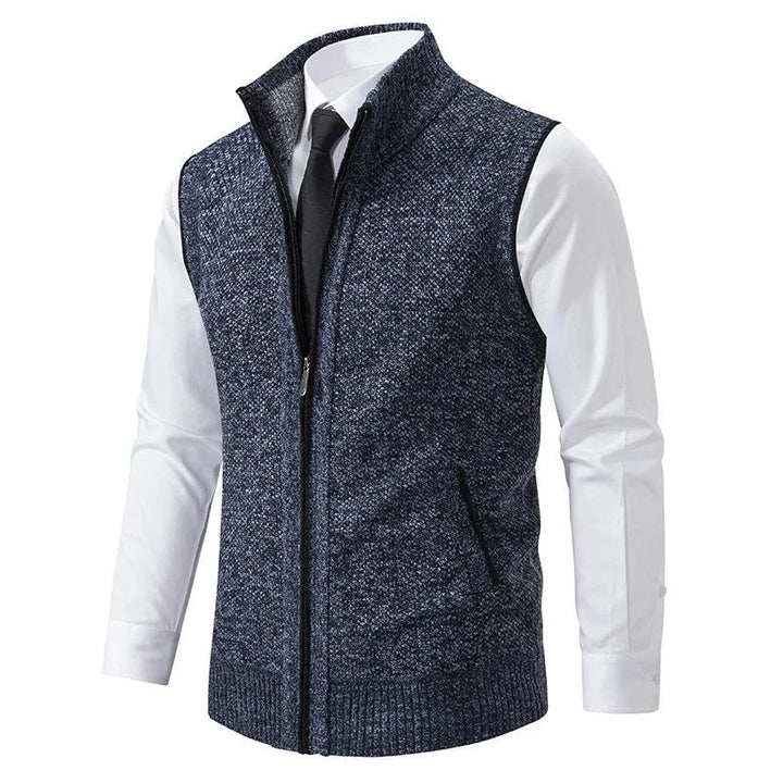 Mens Vest | Textured Zip Layering Style | Modern Mens Clothing
