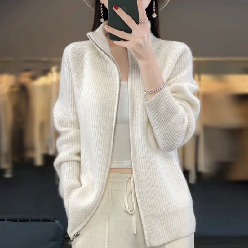 Women's Cardigan | Knitted Open Zipper Jacket | Autumn Winter