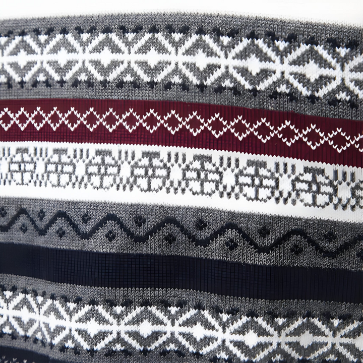 Men's Sweatshirt | Knit Pullover with Zipper | Ethnic Pattern Style