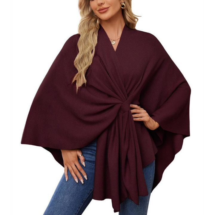 Womens Jumpers | Elegant Wrap Jumper Dress | Asymmetric Knit Top