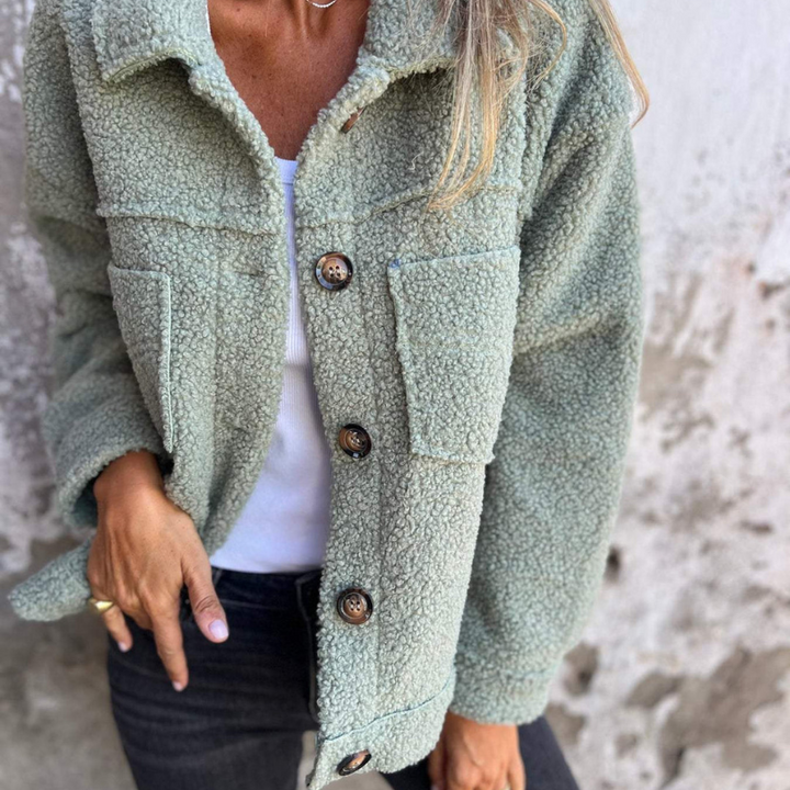 Women's Winter Jacket | Casual & Loose | Button Closure | Winter Autumn