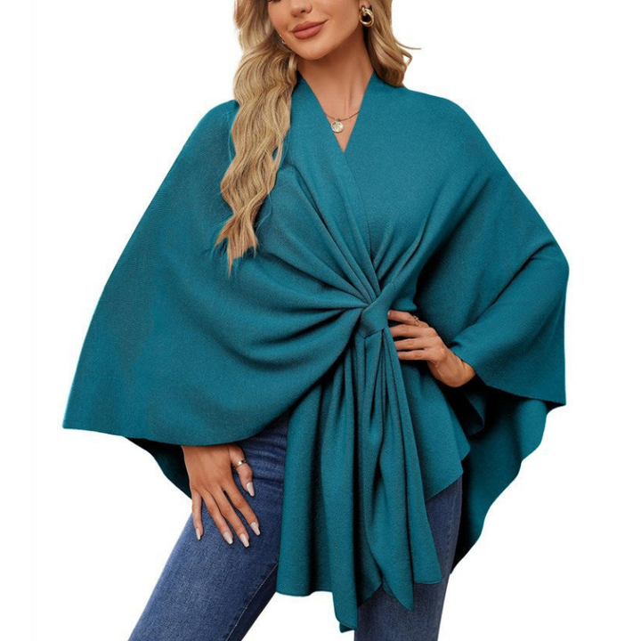 Womens Jumpers | Elegant Wrap Jumper Dress | Asymmetric Knit Top