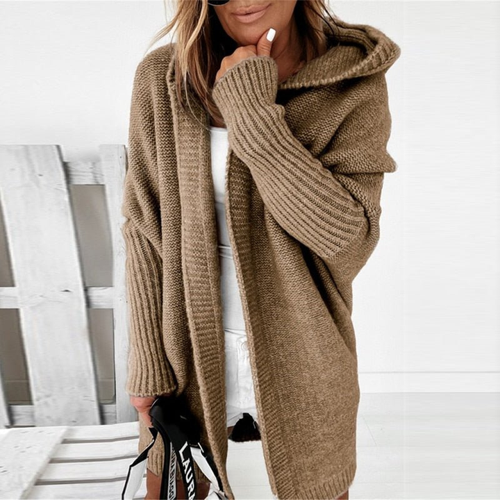 Women's Cardigan | Long Hooded Knit | Winter Clothing