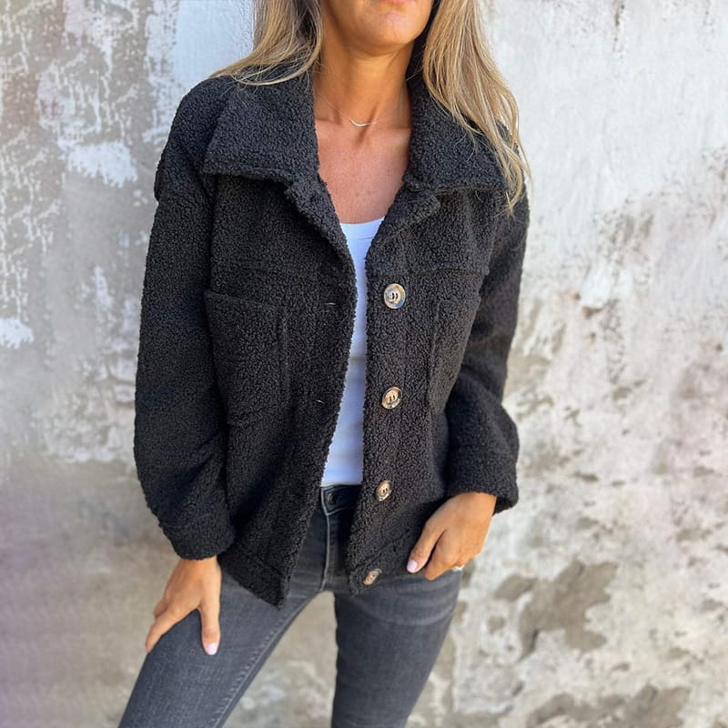 Women's Winter Jacket | Casual & Loose | Button Closure | Winter Autumn
