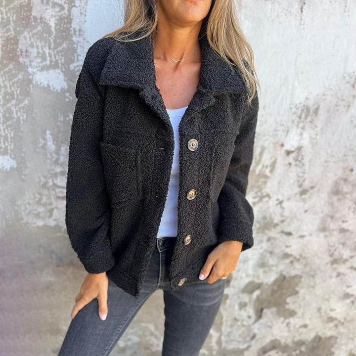 Women's Winter Jacket | Casual & Loose | Button Closure | Winter Autumn