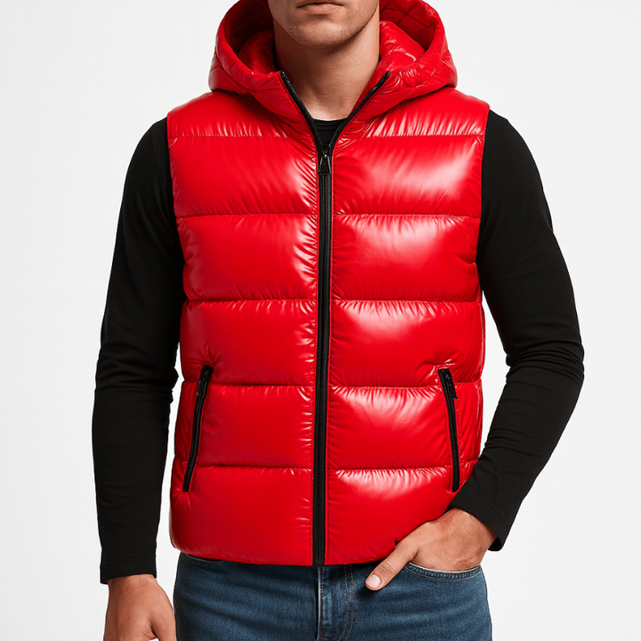 Mens Winter Jackets | Shiny Puffer with Hood | Stylish Mens Clothing