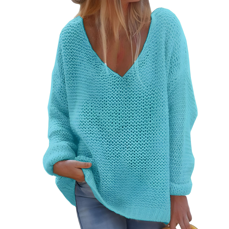 Women’s Jumper | Oversized Knitted Clothing | Cozy V-Neck Style