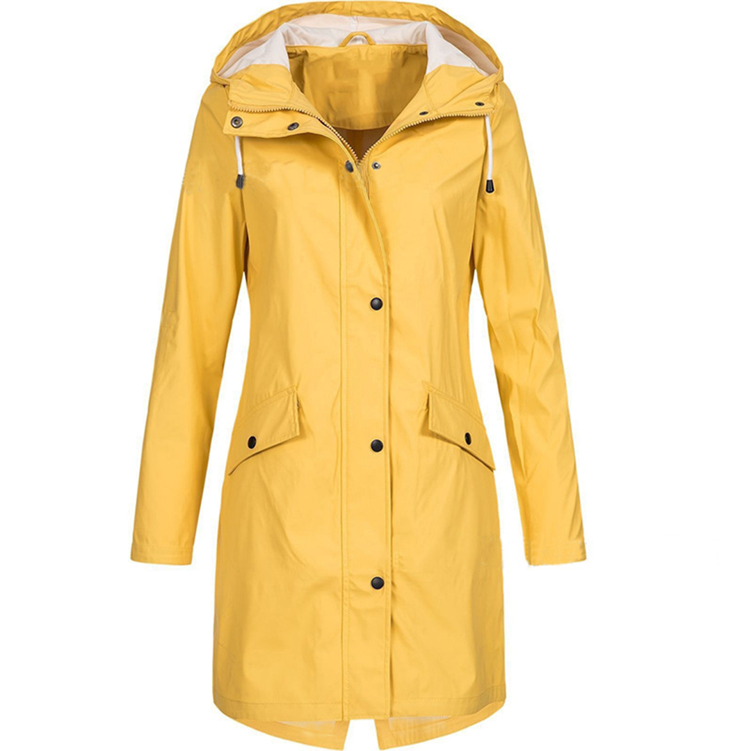 Women’s Long Raincoat | Waterproof | Hood & Pockets