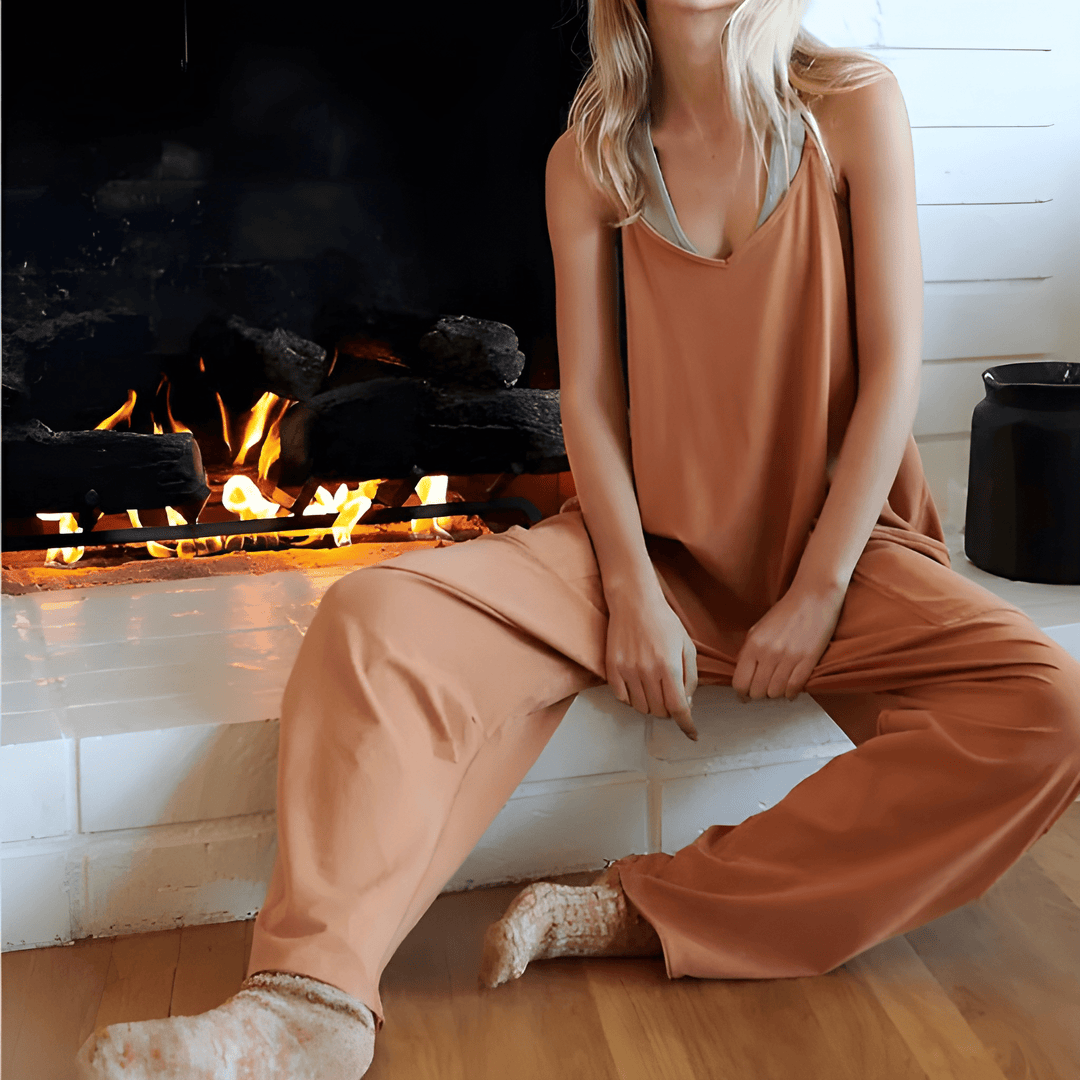 Women’s Jumpsuit | Streetwear Style | One-Piece with Pockets | Polyester Knit