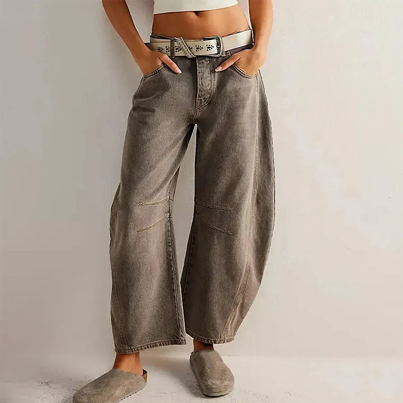Women’s Wide Leg Jeans | Mid-Rise & High Stretch | Vintage Look | Loose Fit Denim